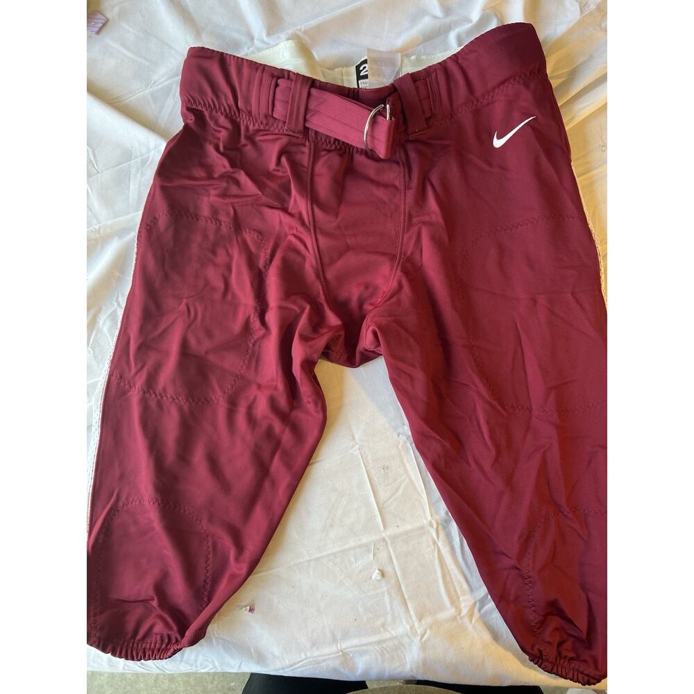 Nike Mens 2XL Burgundy Vapor Pro State Football Pant Maroon White 845930 670